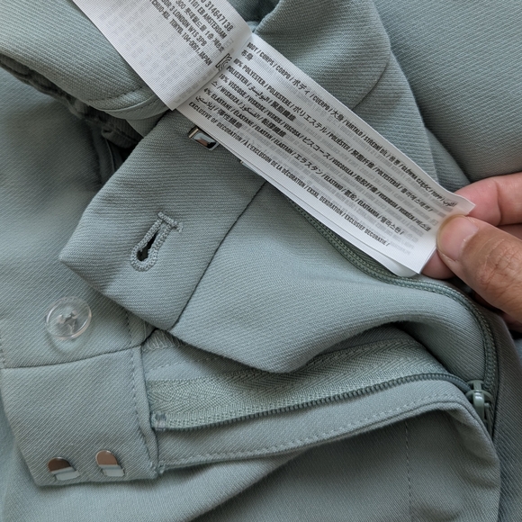 ABERCROMBIE & FITCH Curve Love Sloane Tailored Wide Leg Pant 31 12S Green Pleate - Picture 10 of 10